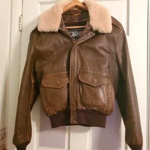 Vintage Leather Bomber Jacket